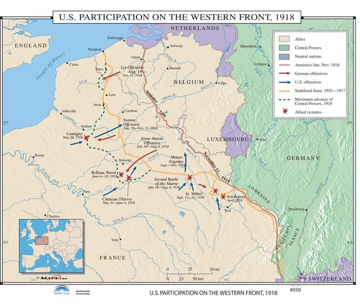 050 Us Participation On The Western Front 1918 Wall Maps Western 050 Us Participation On The Western Front 1918 Wall Maps Western