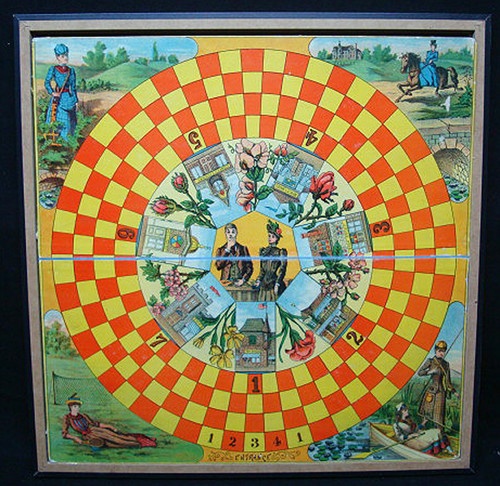 1893 Antique Board Game Rival Doctors Mcloughlin Brothers Vintage 1893 Antique Board Game Rival Doctors Mcloughlin Brothers Vintage