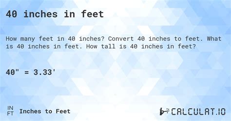 40 Inches In Feet