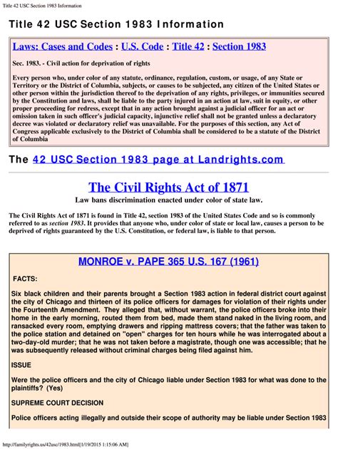 42 Usc Section 1983