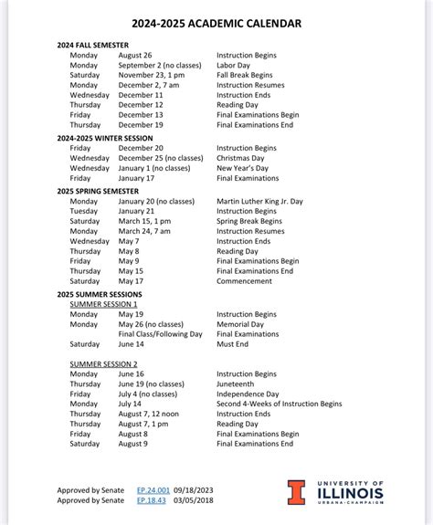 Academic Calendar Uiuc