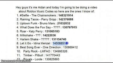 Roblox Song IDs List