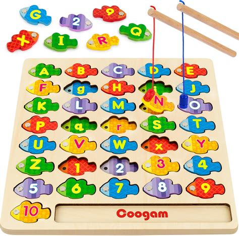 Amazon Com Coogam Magnetic Alphabet Numbers Fishing Game Wooden Abc Amazon Com Coogam Magnetic Alphabet Numbers Fishing Game Wooden Abc