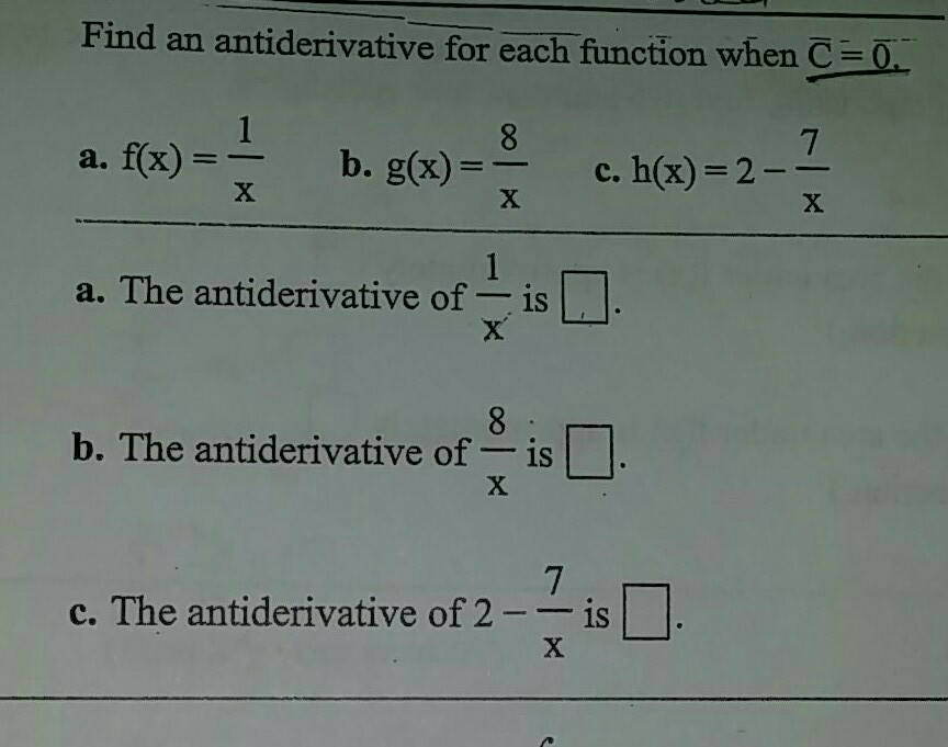 Antiderivative Of 1/X