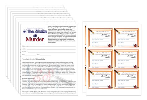 At The Stroke Of Murder Mystery Party Game Development Template 3 At The Stroke Of Murder Mystery Party Game Development Template 3