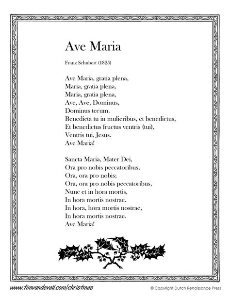 Ave Maria Lyrics In English Ave Maria Lyrics In English