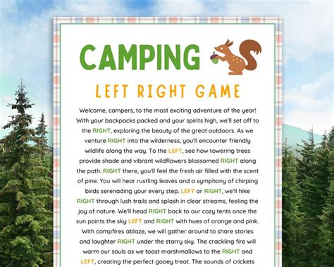 Camping Left Right Game Camping Activities For Kids Camping Games Camping Left Right Game Camping Activities For Kids Camping Games