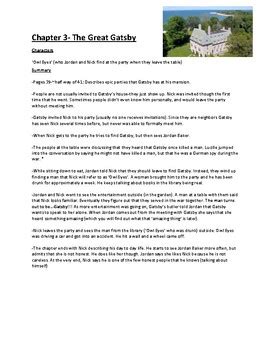 Chapter 3 The Great Gatsby Summary