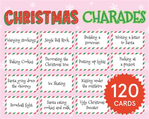 Christmas Charades Christmas Family Game Christmas Pictionary Christmas Charades Christmas Family Game Christmas Pictionary