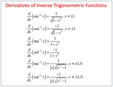 Derivative Of Inverse Sine