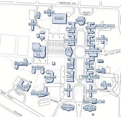 Duke University West Campus Map Duke University West Campus Map