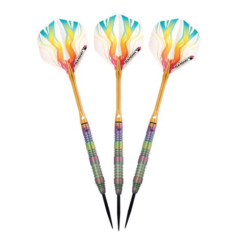 Elkadart Rainbow 90 Percent Tungsten Steel Tip Darts Multi Color