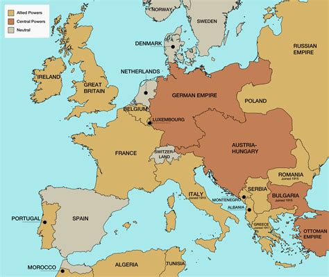 Europe Map Before First World War Europe Map Before First World War