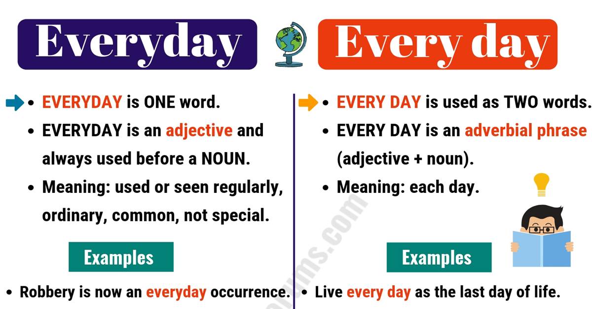 Every Day Or Everyday The Right Time To Use Everyday Vs Every Day Every Day Or Everyday The Right Time To Use Everyday Vs Every Day