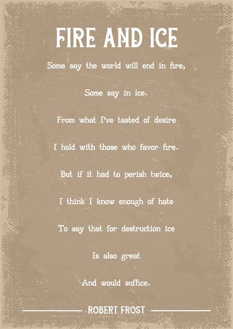 Fire And Ice Robert Frost
