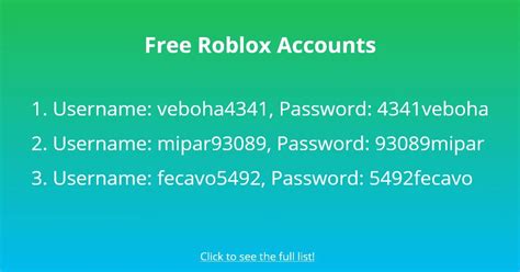 Free Roblox Accounts For Sale