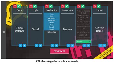 Game Idea Generator Tool Game Idea Generator Tool