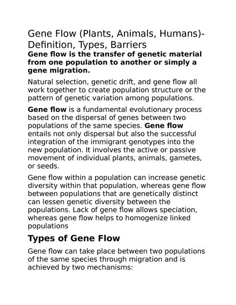 Gene Flow Plants Animals Humans Definition Types Barriers Gene Gene Flow Plants Animals Humans Definition Types Barriers Gene