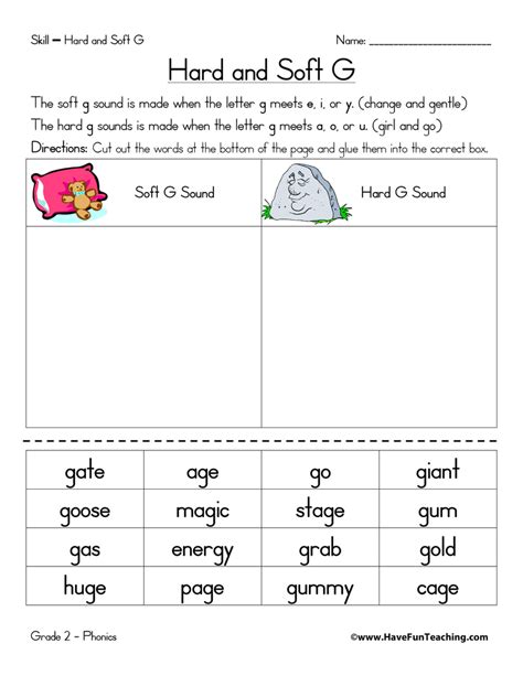 Hard G Words Free Worksheets Printable Hard G Words Free Worksheets Printable
