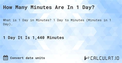 How Many Minutes In One Day How Many Minutes In One Day