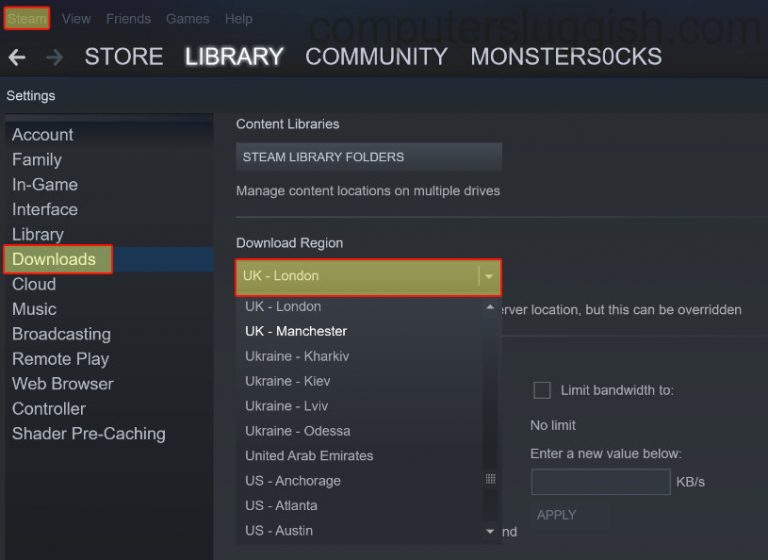 How To Change Download Region On Steam How To Change Download Region On Steam
