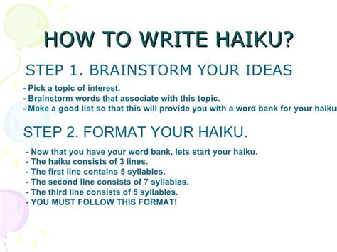 How To Write Haiku