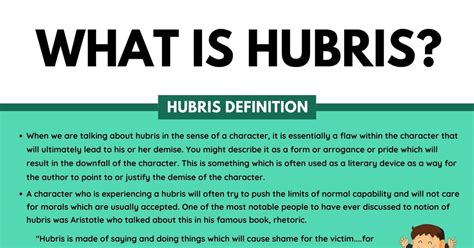 Hubris Definition and Consequences