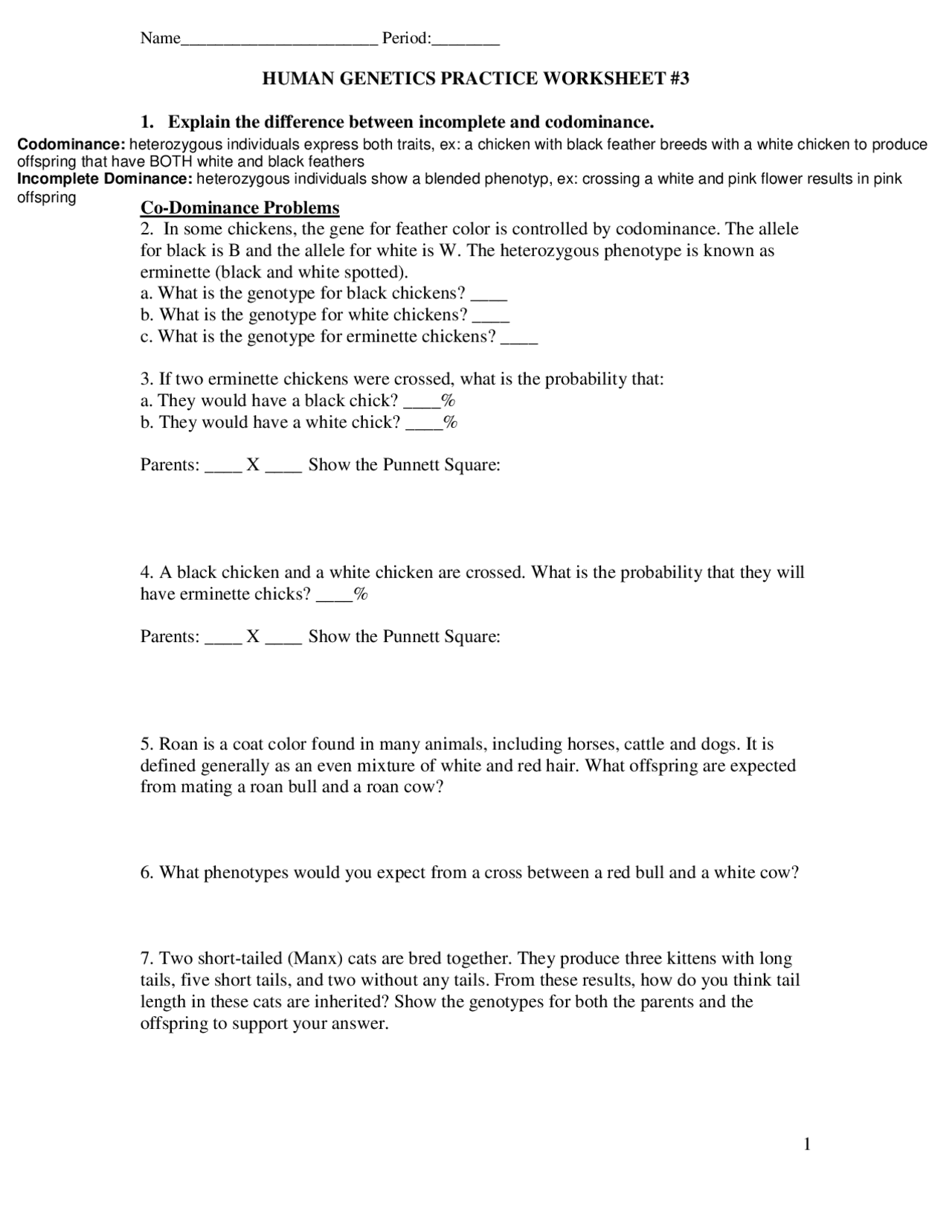 Incomplete Dominance Vs Codominance Worksheet Incomplete Dominance Vs Codominance Worksheet