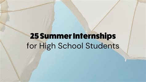 Internships For High Schoolers Summer 2025 Mike Hall Internships For High Schoolers Summer 2025 Mike Hall