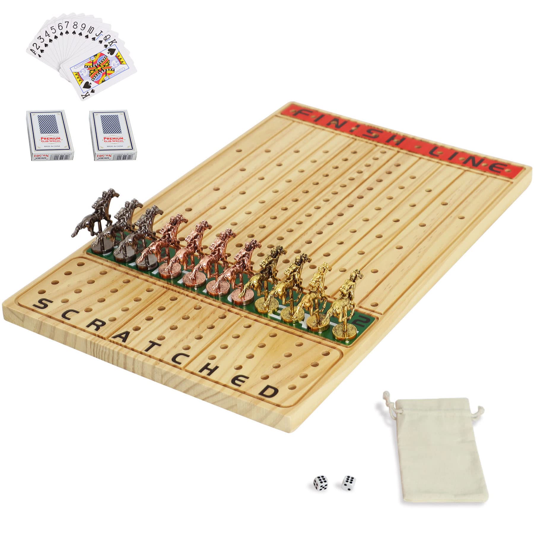 Jyquorp Horse Race Board Game Racing Game Thickened Solid Wood With 11 Jyquorp Horse Race Board Game Racing Game Thickened Solid Wood With 11