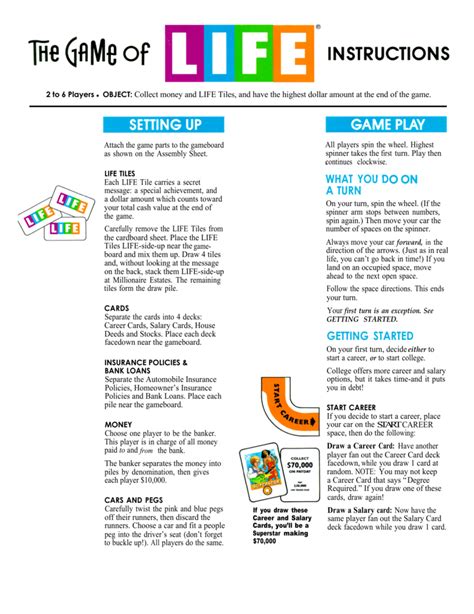 Life Game Directions