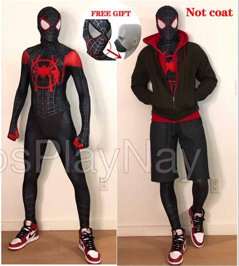 Miles Morales Spider Man Cosplay Costume Spiderman Zentai Suit Miles Morales Spider Man Cosplay Costume Spiderman Zentai Suit