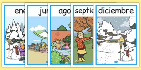 Months Of The Year Seasons Posters Spanish Teacher Made Months Of The Year Seasons Posters Spanish Teacher Made