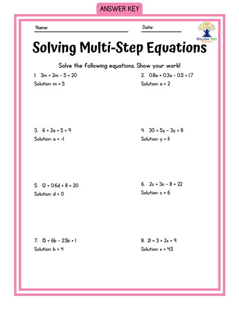 Multi Step Equations