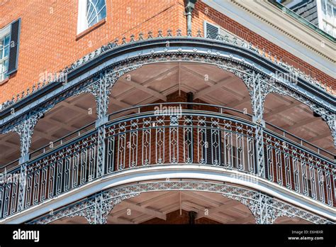 New Orleans Balcony Wrought Iron Stock Image Image Of Windows