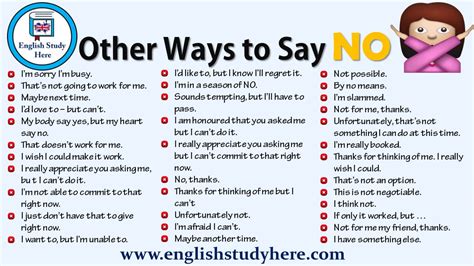 Other Ways To Say No English Study Here Other Ways To Say No English Study Here