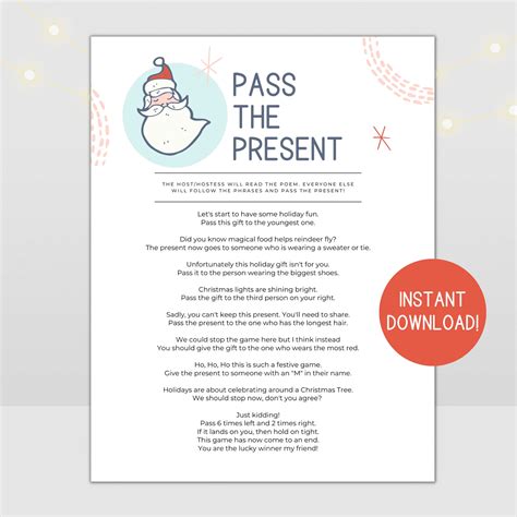 Pass The Gift Game Poem Pass The Present Game Pass The Parcel Game Pass The Gift Game Poem Pass The Present Game Pass The Parcel Game