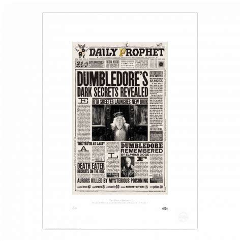 Pergament Harry Potter Daily Prophet Dumbledore S Dark Secret Pergament Harry Potter Daily Prophet Dumbledore S Dark Secret