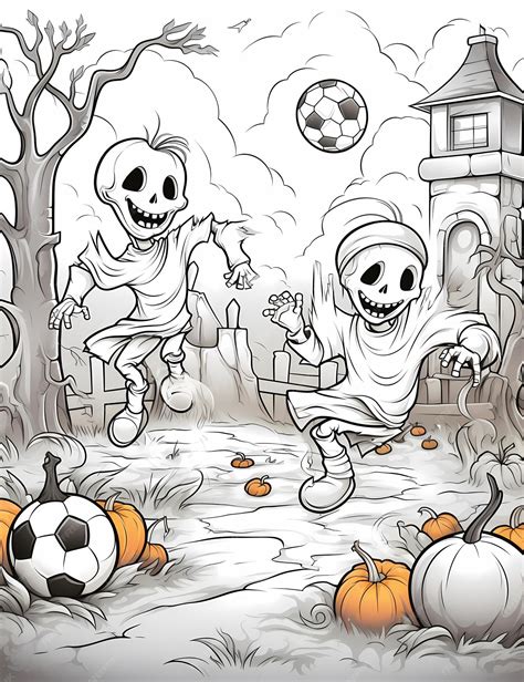 Premium Photo Spooky Soccer Fun Coloring Adventure With Friendly Premium Photo Spooky Soccer Fun Coloring Adventure With Friendly