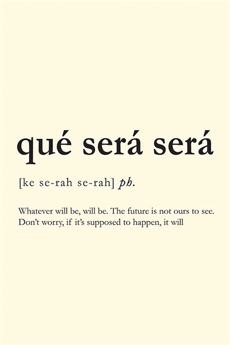 Que Sera Meaning