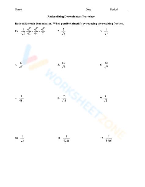 Rationalising The Denominator Variation Theory Worksheets Library Rationalising The Denominator Variation Theory Worksheets Library