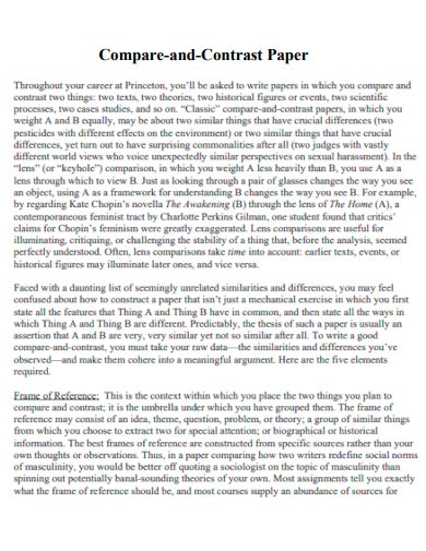 Research Paper Two Things To Compare And Contrast For An Essay Research Paper Two Things To Compare And Contrast For An Essay
