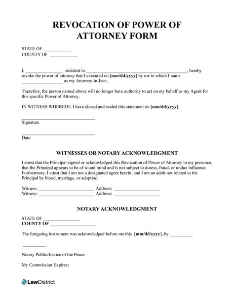 Revoking Power Of Attorney