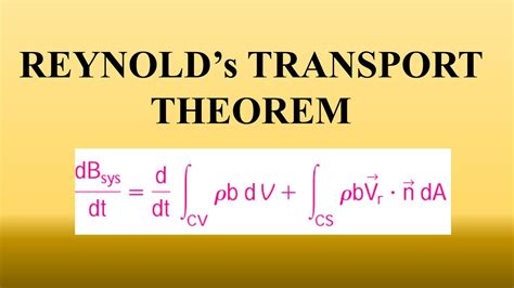 Reynolds Transport Theorem
