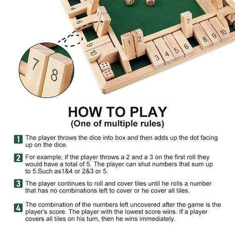 Shut The Box Printable Instructions