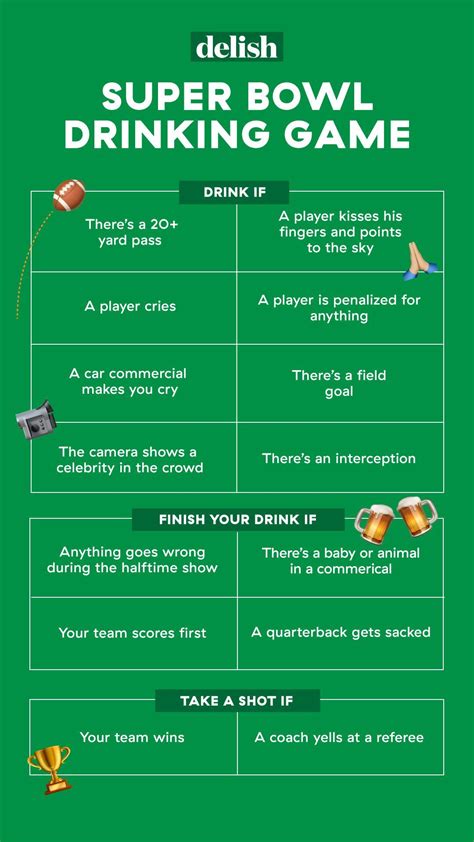 Super Bowl Drinking Game Rules Super Bowl Drinking Game Rules