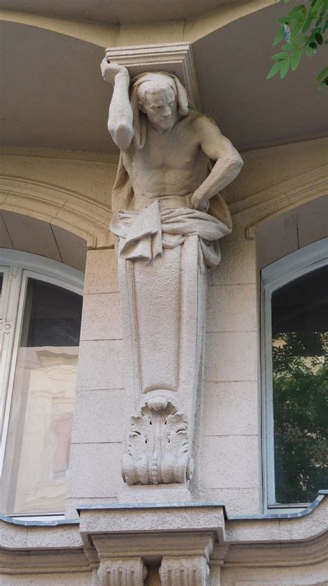 Telamon Or Male Caryatid Budapest Decorative Sculpture Telamon Or Male Caryatid Budapest Decorative Sculpture