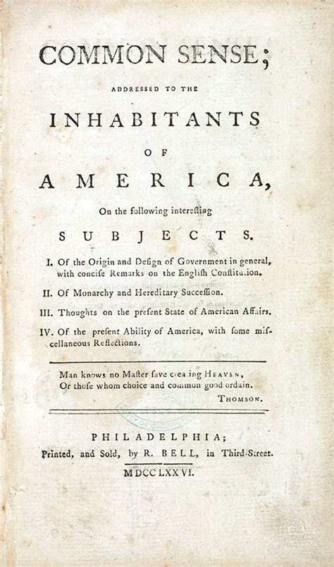 Thomas Paine Common Sense