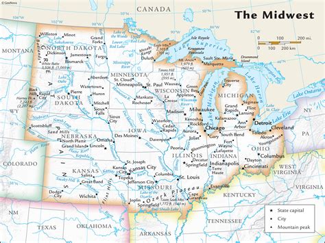 Us Midwest Regional Wall Maps By Geonova Us Midwest Regional Wall Maps By Geonova