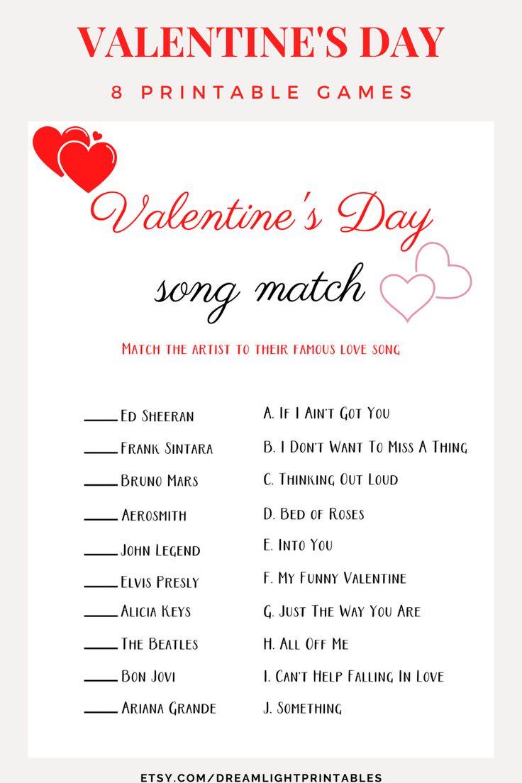 5 Valentine Games 5 Valentine Games